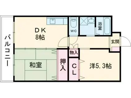 サンプリマ松瀬(2DK/2階)の間取り写真