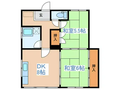 よしみ荘(2DK/2階)の間取り写真