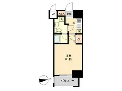 ASレジデンス上前津(1K/9階)の間取り写真