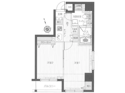 フェニックス五反田(2K/5階)の間取り写真