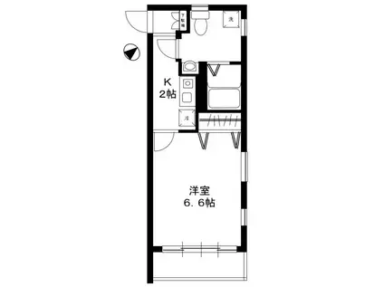 M-BLOCK(1K/2階)の間取り写真