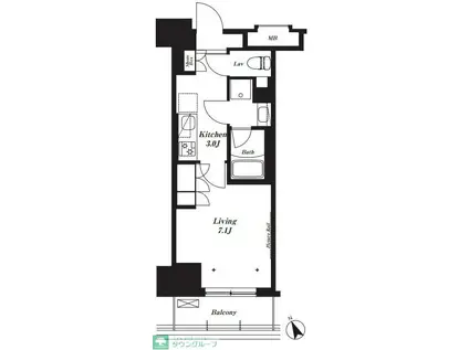 プライマル船橋(1K/2階)の間取り写真