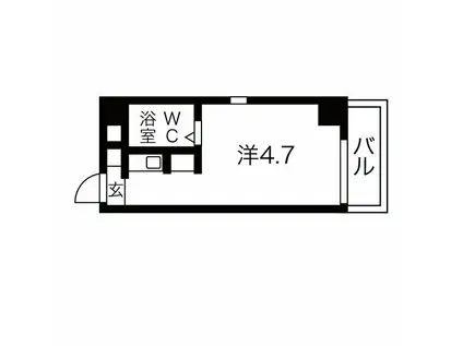 ハートイン大針(ワンルーム/2階)の間取り写真