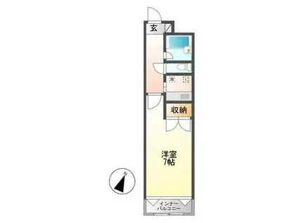 みなみ野モジュール(1K/2階)の間取り写真