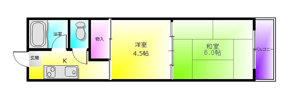 サンライフ久宝寺(2K/3階)の間取り写真