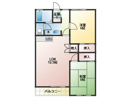 アネックス87(2LDK/2階)の間取り写真