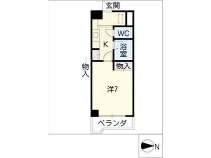 サンパーク豊年町(1K/2階)の間取り写真