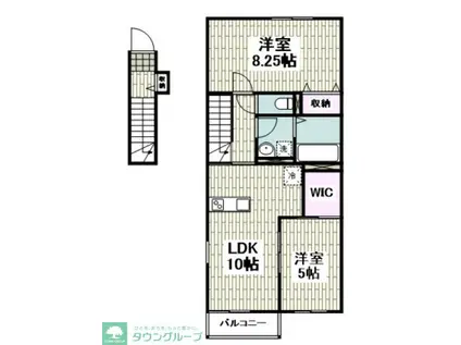 メゾン風早IV(2LDK/2階)の間取り写真