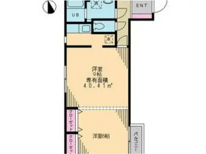 モデュロール豪徳寺(1LDK/2階)の間取り写真