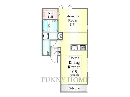 MAISON NOVI(1LDK/2階)の間取り写真