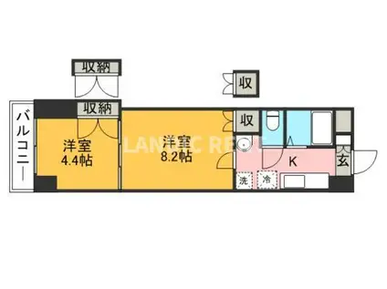 ロイヤル天神南(2K/7階)の間取り写真