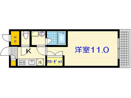 エイトバレー広島駅前通 (1K/7階)の間取り写真