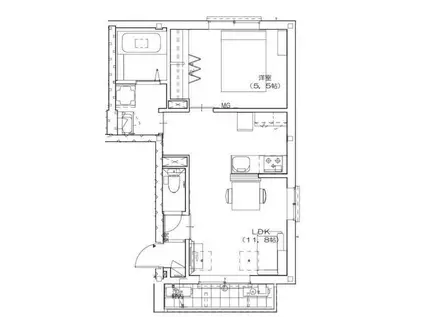 西所沢1丁目マンション(1LDK/2階)の間取り写真