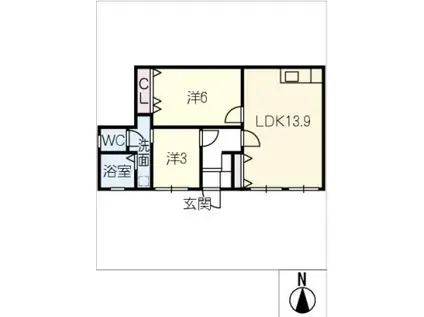 SHAFT.BLD(2LDK/2階)の間取り写真