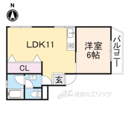 メゾン堀池(1LDK/3階)の間取り写真