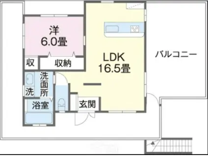 H氏2階(1LDK/2階)の間取り写真