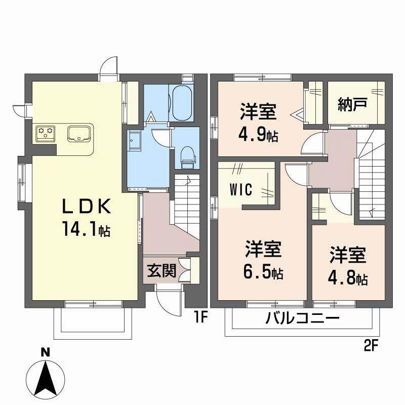 メゾン花畠(3LDK/1階)の間取り写真