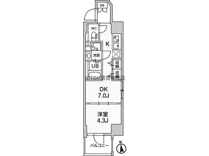 CREATIF秋葉原(1DK/4階)の間取り写真