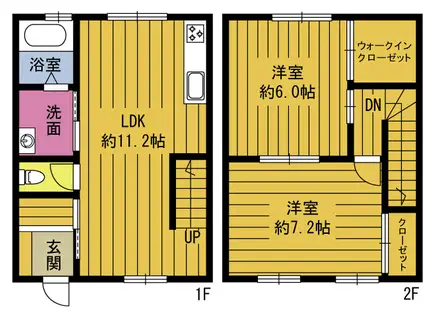 シャルル三川(2LDK/1階)の間取り写真
