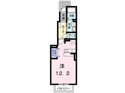 クラール(ワンルーム/1階)の間取り写真