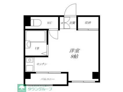 ウエムラビル(ワンルーム/4階)の間取り写真