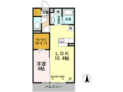 ISRビル(1LDK/3階)の間取り写真