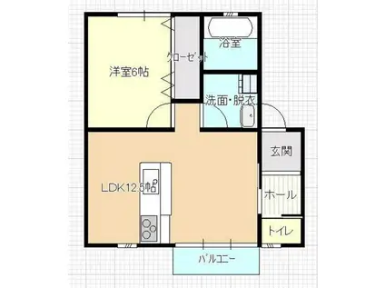 アルカンジュ鳥羽(1LDK/2階)の間取り写真