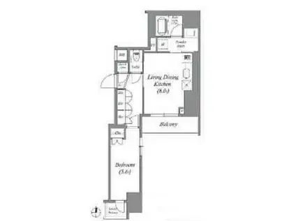 ACP RESIDENCE錦糸町(1LDK/12階)の間取り写真