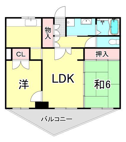 松永マンション(2LDK/1階)の間取り写真