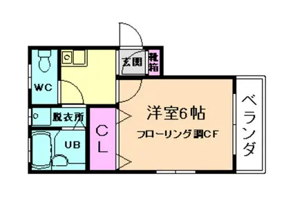 モンシャンブル(1K/2階)の間取り写真