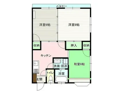 プランシェール黒石野B(3K/1階)の間取り写真