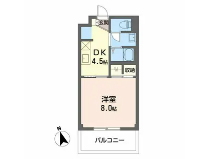 シャンテコスモス(1DK/2階)の間取り写真