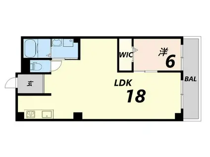 クレアトーレ姫路駅前(1LDK/6階)の間取り写真