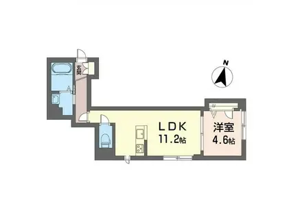 サンピラー湘南(1LDK/1階)の間取り写真
