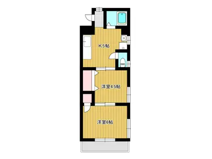 大里マンション(2K/2階)の間取り写真