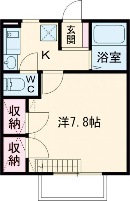 ベノワコート A棟(1K/2階)の間取り写真