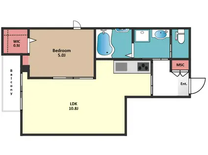 ミーレ高井戸(1LDK/2階)の間取り写真