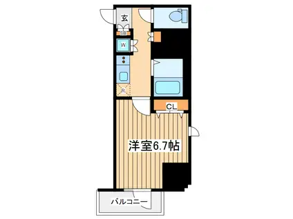 スパシエ八王子クレストタワー(1K/5階)の間取り写真