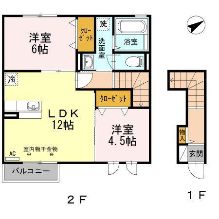 ハイツルピナス(2LDK/2階)の間取り写真