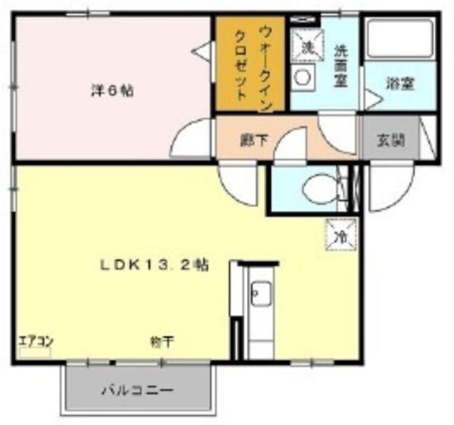 サンモールプラザB(1LDK/2階)の間取り写真
