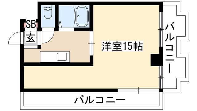 SLR吹上(1K/7階)の間取り写真