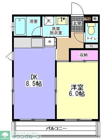 エルラード北里II(1LDK/1階)の間取り写真