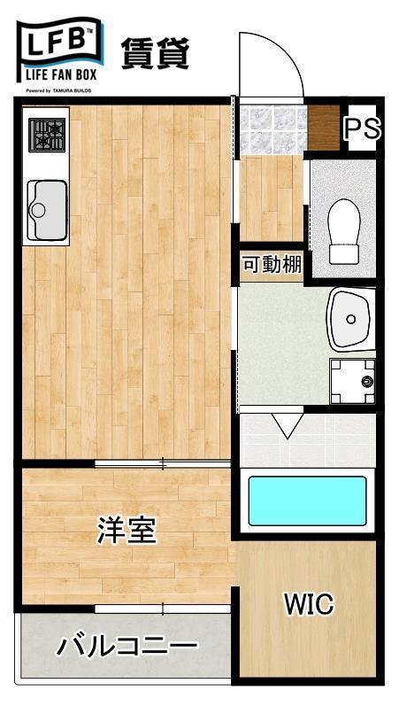 LFB APARTMENT鋳物師A(1DK/2階)の間取り写真