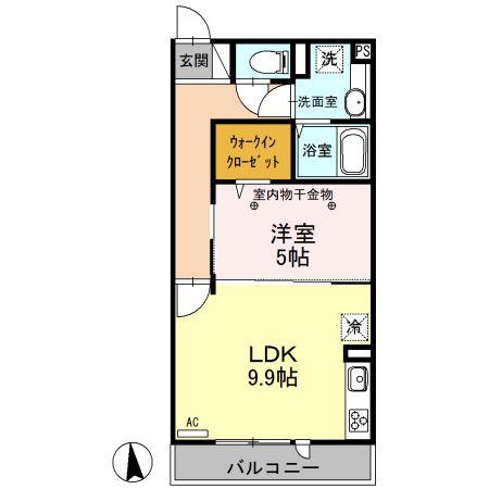 リビオンH&MII(1LDK/2階)の間取り写真