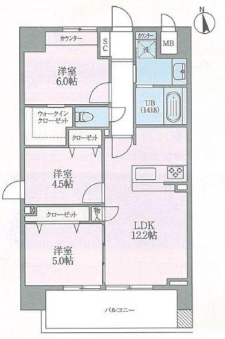 SANITAS WARABI(3LDK/3階)の間取り写真