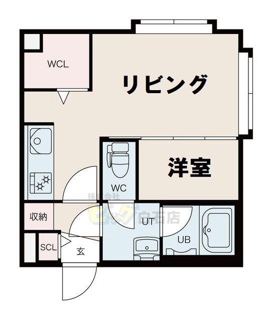 クレアール東札幌(1DK/2階)の間取り写真