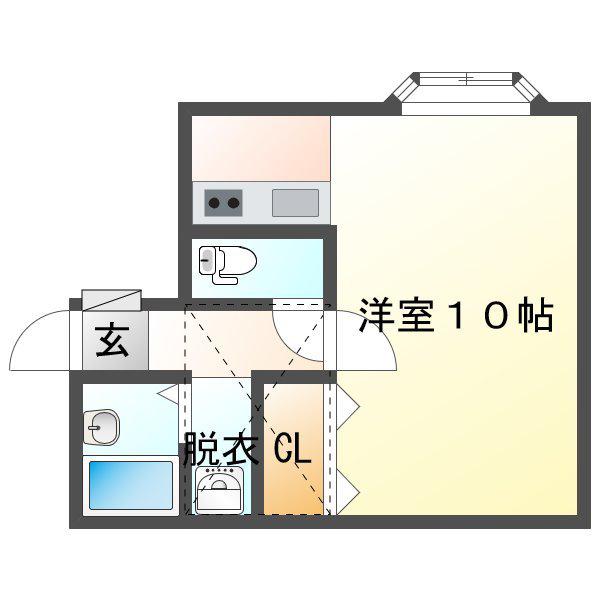 フレンドヒル(1K/2階)の間取り写真