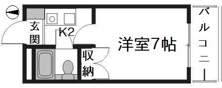パレグレース仁保(1K/1階)の間取り写真
