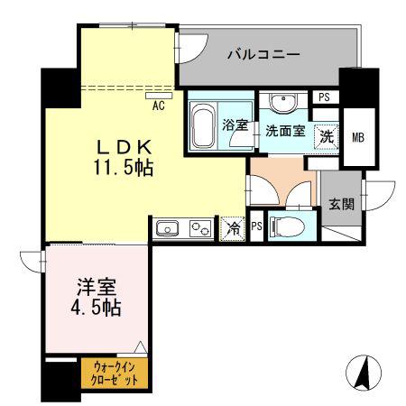 セントラルレジデンス(1LDK/5階)の間取り写真