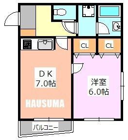 ハートピア駒込(1DK/4階)の間取り写真